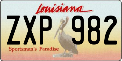 LA license plate ZXP982