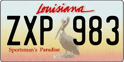 LA license plate ZXP983