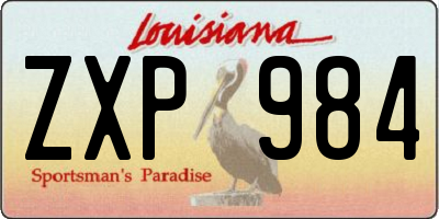 LA license plate ZXP984