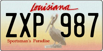 LA license plate ZXP987