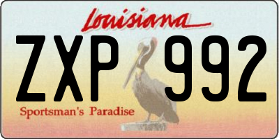 LA license plate ZXP992