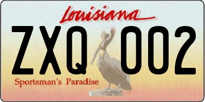 LA license plate ZXQ002