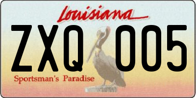 LA license plate ZXQ005