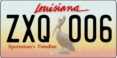 LA license plate ZXQ006