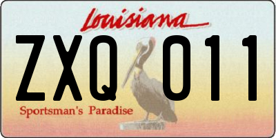 LA license plate ZXQ011