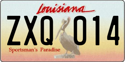 LA license plate ZXQ014