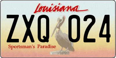 LA license plate ZXQ024