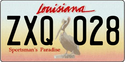 LA license plate ZXQ028
