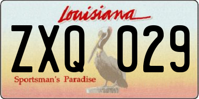 LA license plate ZXQ029