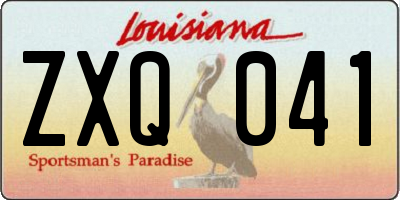 LA license plate ZXQ041