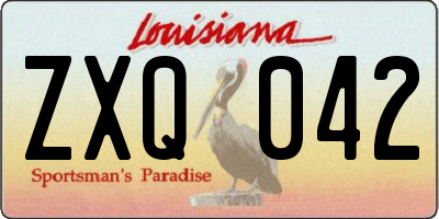 LA license plate ZXQ042