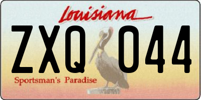 LA license plate ZXQ044