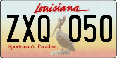 LA license plate ZXQ050