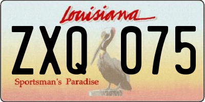 LA license plate ZXQ075