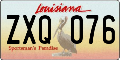 LA license plate ZXQ076