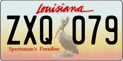 LA license plate ZXQ079