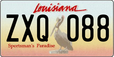 LA license plate ZXQ088