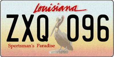 LA license plate ZXQ096