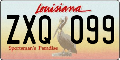 LA license plate ZXQ099