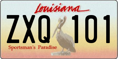 LA license plate ZXQ101