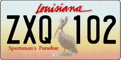 LA license plate ZXQ102