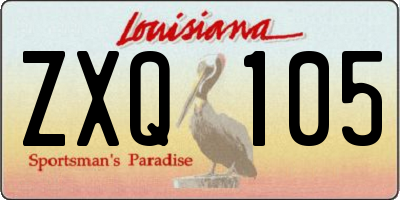 LA license plate ZXQ105
