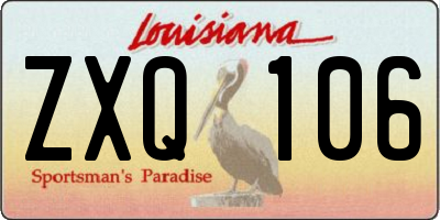 LA license plate ZXQ106
