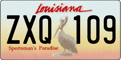 LA license plate ZXQ109