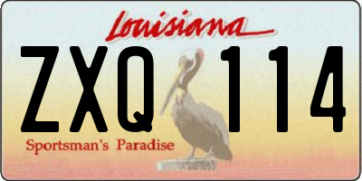 LA license plate ZXQ114