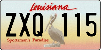 LA license plate ZXQ115