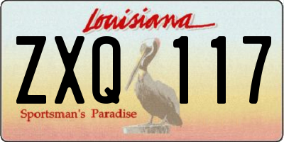 LA license plate ZXQ117
