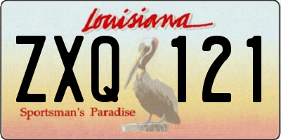 LA license plate ZXQ121