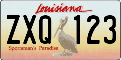 LA license plate ZXQ123