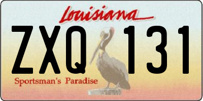 LA license plate ZXQ131