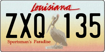LA license plate ZXQ135