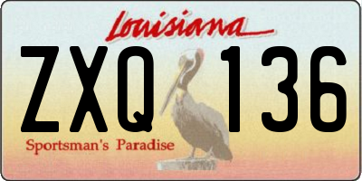 LA license plate ZXQ136