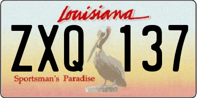 LA license plate ZXQ137