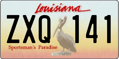 LA license plate ZXQ141