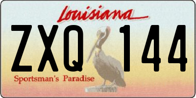 LA license plate ZXQ144