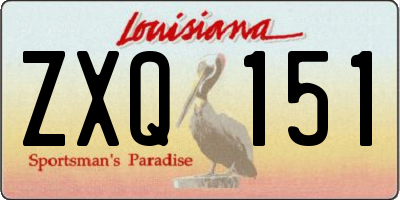LA license plate ZXQ151