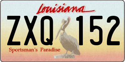 LA license plate ZXQ152