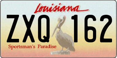 LA license plate ZXQ162