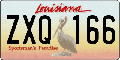 LA license plate ZXQ166