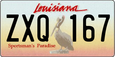 LA license plate ZXQ167
