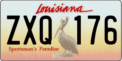 LA license plate ZXQ176