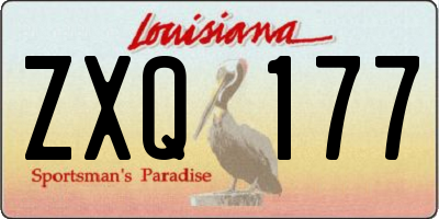 LA license plate ZXQ177