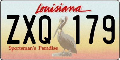 LA license plate ZXQ179