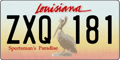 LA license plate ZXQ181