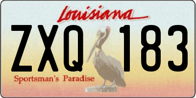 LA license plate ZXQ183