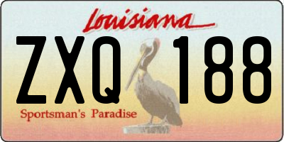 LA license plate ZXQ188